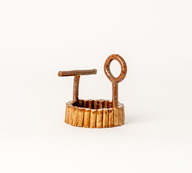 Slab-built ceramic ring holder, J Schatz
