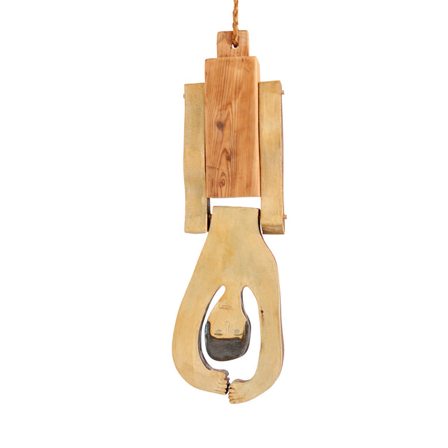 Figures of Presence Totem 4, 2026, suspended ceramic and wood sculpture by Jim Schatz and Peter Souza Jr.