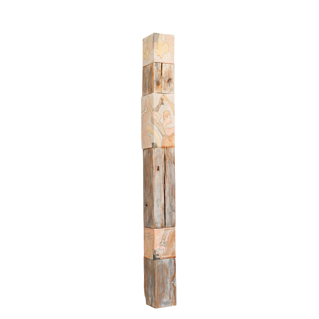 Figures of Presence Totem 7, 2026, ceramic and wood sculpture by Jim Schatz and Peter Souza Jr.