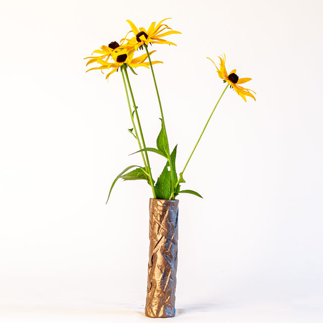 Textured Bud Vases in Bronze