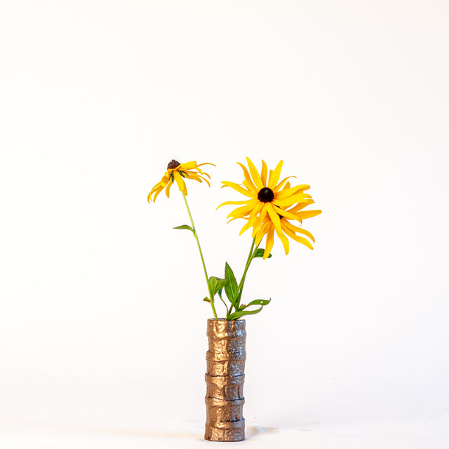 Textured Bud Vases in Bronze