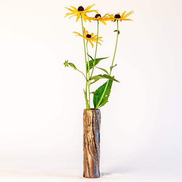 Textured Bud Vases in Bronze