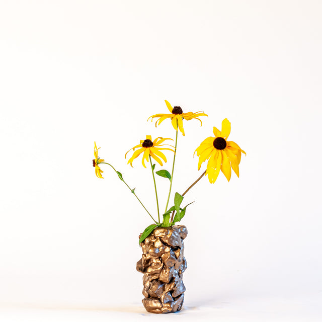 Textured Bud Vases in Bronze