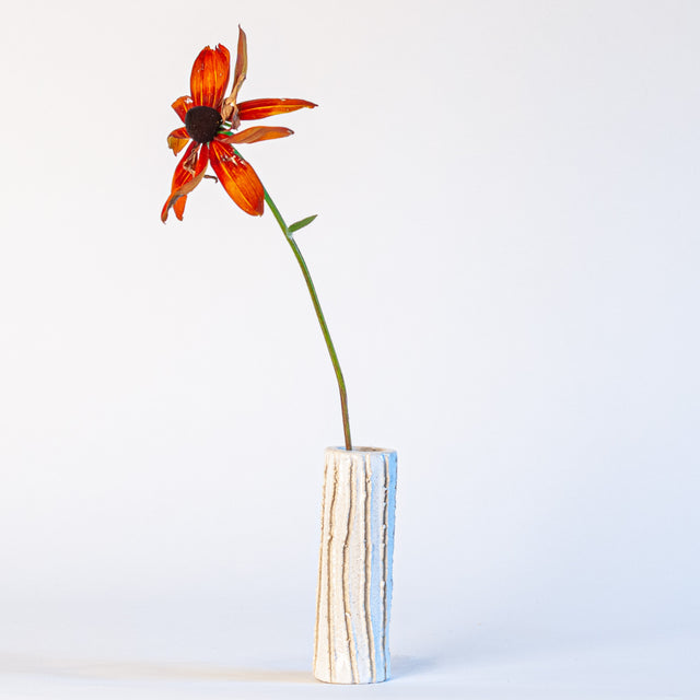 Textured Bud Vases in White