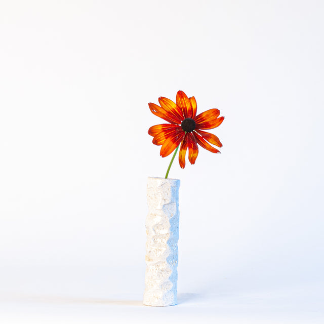 Textured Bud Vases in White