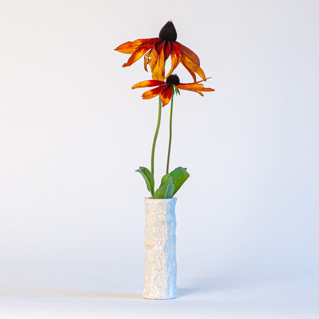 Textured Bud Vases in White