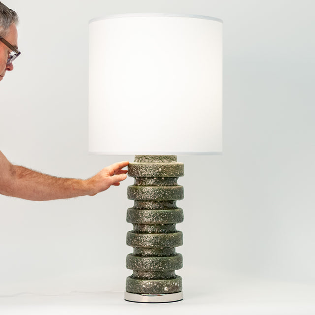 Wide Tooth Lamp in Green Lava