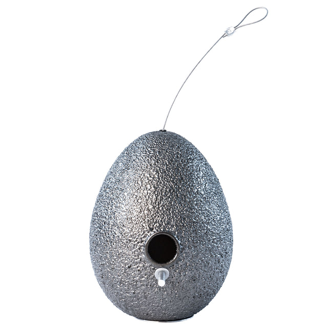 Egg Bird Houses in Bronze, Graphite Lava & Metallic Black