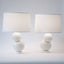 Offset Table Lamp Pair in White Detail 1