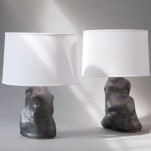 Metallic Black Amorphous Lamp Pair