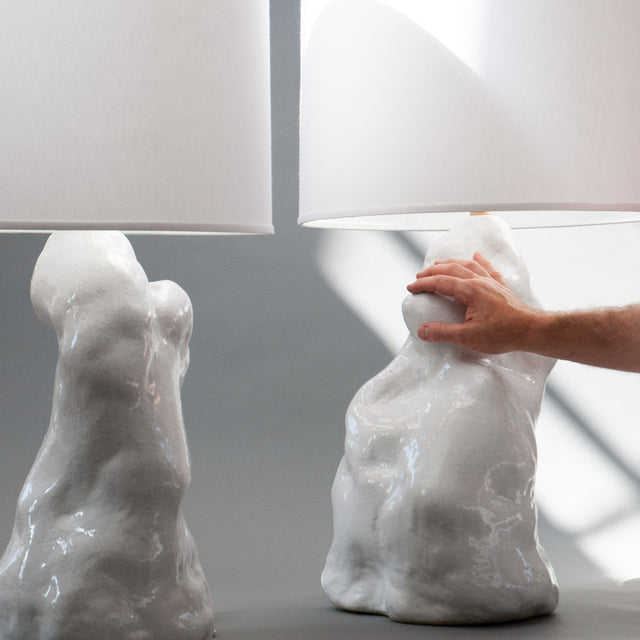 White Amorphous Lamp Pair Detail 2