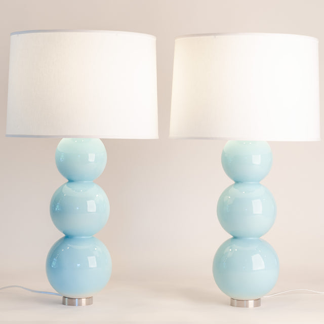 Triple Globe Lamp Pair