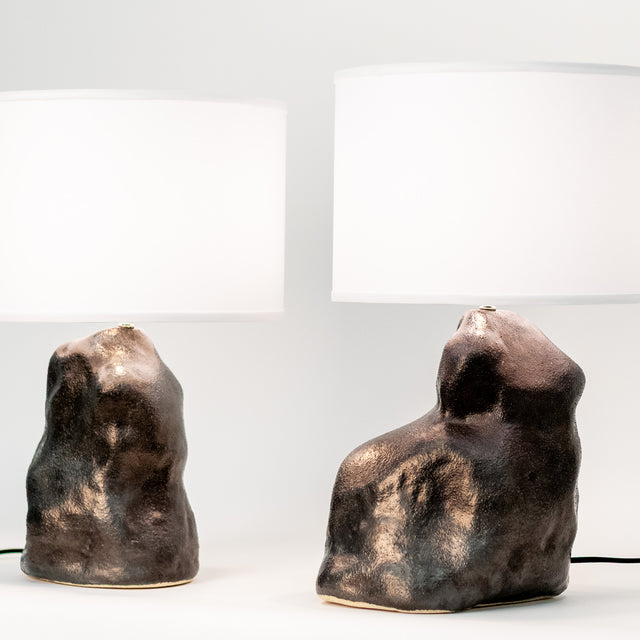 Metallic Black Amorphous Lamp Pair