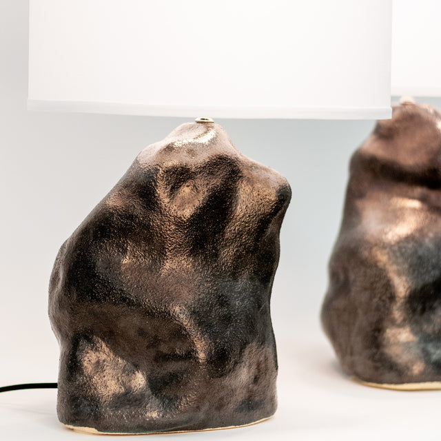 Metallic Black Amorphous Lamp Pair