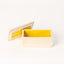 Ceramic lidded box, raw stoneware exterior, J Schatz