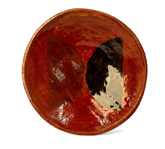 One-of-a-kind glazed stoneware Geometria bowl, glaze 12/20 over 59, J Schatz