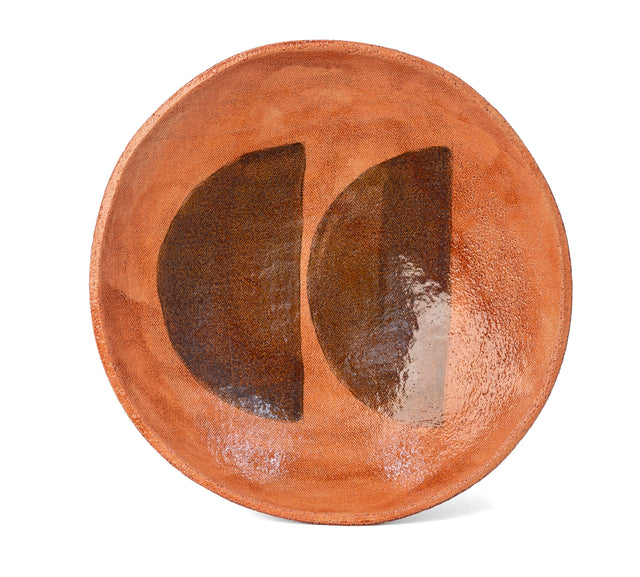 One-of-a-kind glazed stoneware Geometria bowl, glaze 20 over 55, J Schatz
