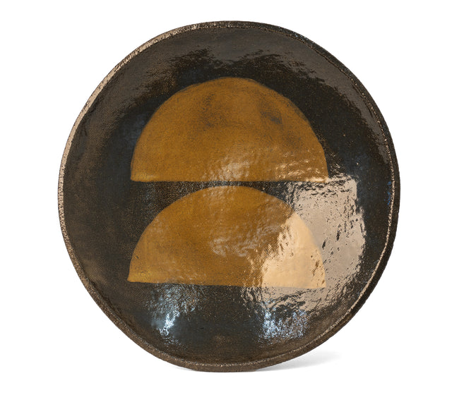 One-of-a-kind glazed stoneware Geometria bowl, glaze 28 over 12, J Schatz