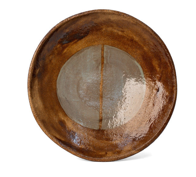 One-of-a-kind glazed stoneware Geometria bowl, glaze 28 over 20, J Schatz