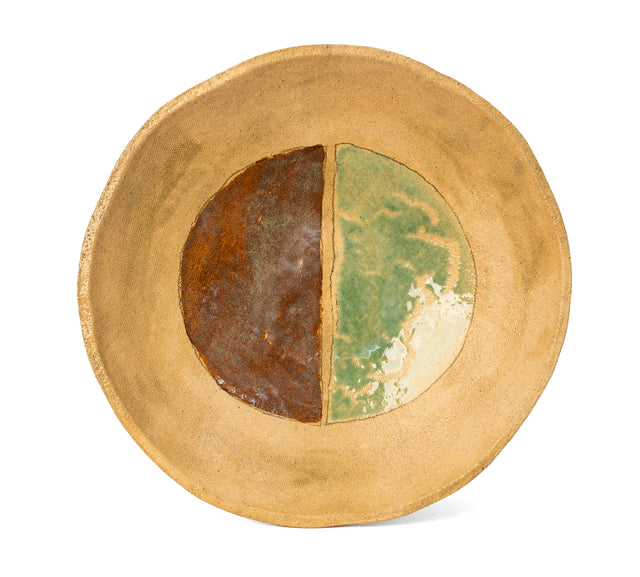 One-of-a-kind glazed stoneware Geometria bowl, glaze 33/40 over 25, J Schatz