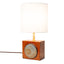 Geometria brick lamp 1, angled view of the rust glazed stoneware base, by Jim Schatz, J Schatz