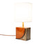 Geometria brick lamp 2, angled view of the quarter arc and grey side, by Jim Schatz, J Schatz