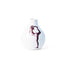 Brown oxide transfer of a standing backbend with leg raised behind on porcelain Gestures bud vase, J Schatz.