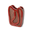 Ribbon vessel 1, angled view of the red ribbon and side wall, by Jim Schatz, J Schatz