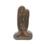 Ribbon vessel 2, a gunmetal glazed stoneware figure on a foot, by Jim Schatz, J Schatz