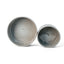 Slate grey ceramic Utilità bowls, large and small, viewed from above, J Schatz.