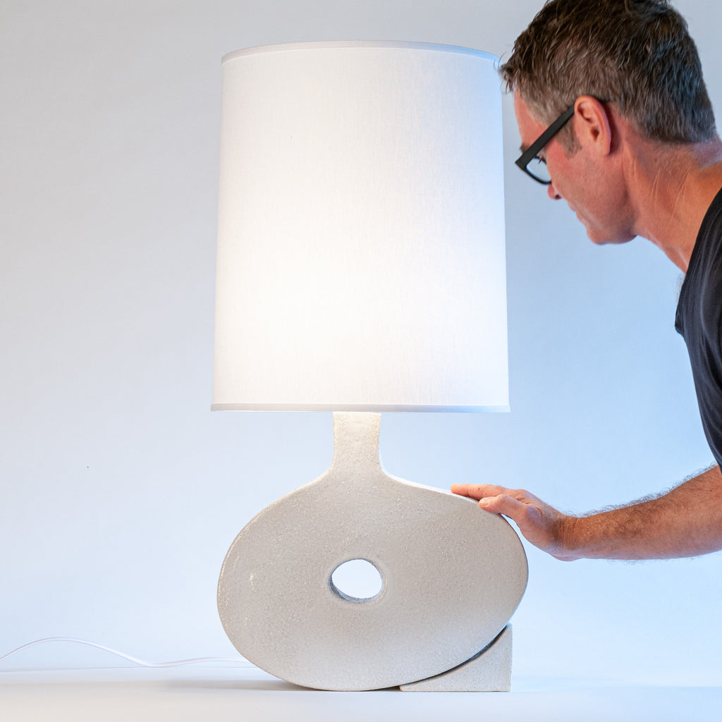 Wedge Ceramic Table Lamp – Handmade Sculptural Lighting | J Schatz