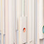 Wall sculpture, angled view of the tall painted column, J Schatz