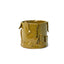 Olive-glazed speckled stoneware container with torn clay scraps applied to the wall, by Peter Souza Jr., J Schatz