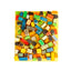 Wood, acrylic, and watercolor wall sculpture of painted forms, J Schatz