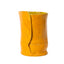 Marigold-glazed stoneware vessel, side view of the overlapping wrapped seam, by Peter Souza Jr., J Schatz