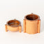 Ceramic planter, side view with exterior posts and legs, J Schatz