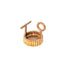 Ceramic ring holder, side view with T-bar and ring posts, J Schatz