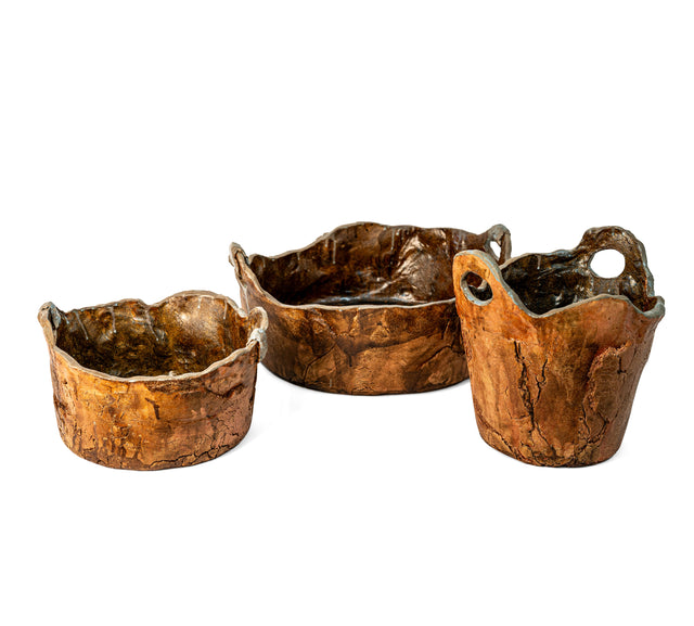 Rustic Container 4 by Jim Schatz shown with Rustic Containers 2 and 3 from the 2026 Degenerate Collection