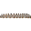 Side view of a woven stoneware tray, glazed strip ends over raw speckled clay edges, by Peter Souza Jr., J Schatz