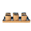 Cobalt blue ceramic tray and six cups serving set, J Schatz
