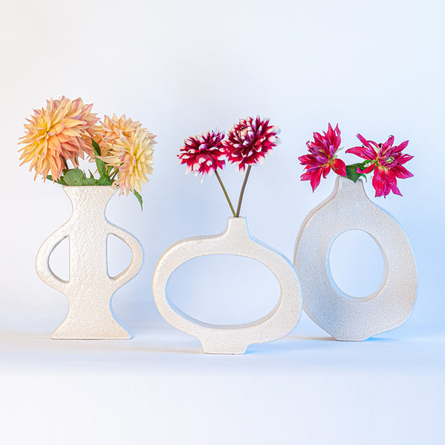 Circular Cut Out Vessels in White