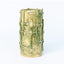 Green-glazed ceramic vessel, alternate view of the applied lattice, J Schatz