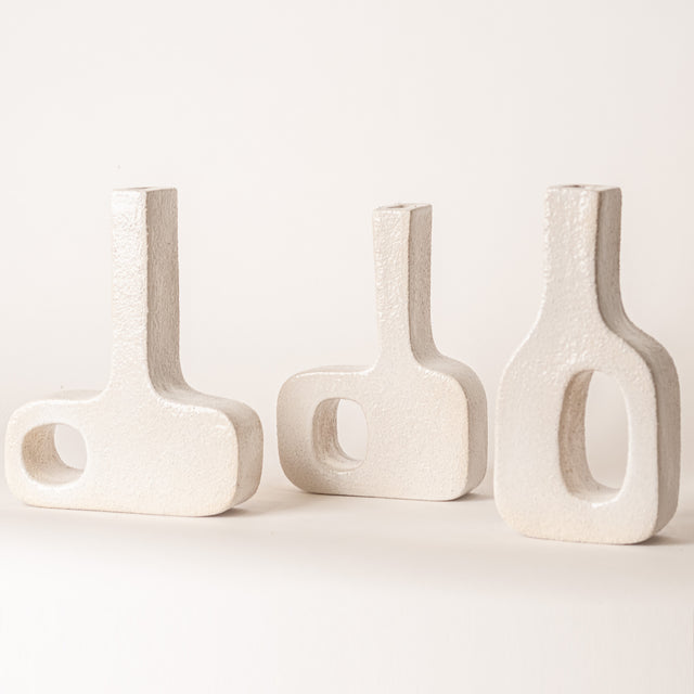 Rectangular Cut Out Vessels in White