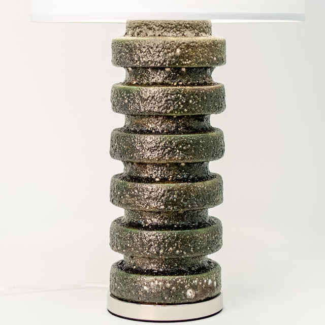 Wide Tooth Lamp in Green Lava