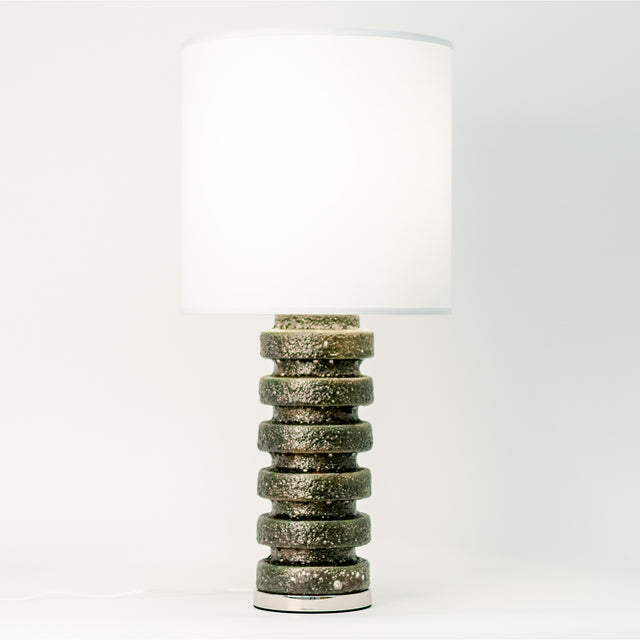 Wide Tooth Lamp in Green Lava