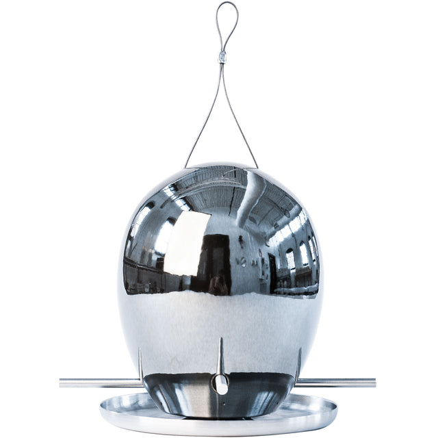 Egg Bird Feeder in Platinum