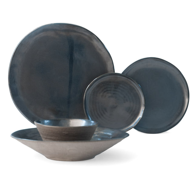 JS 157 Metallic Black Tableware 5 Piece Set