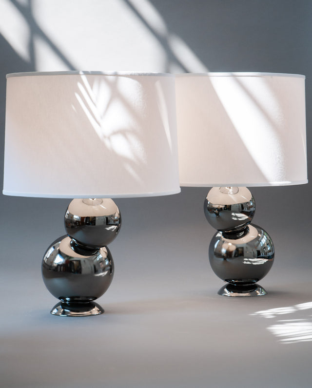 Offset Table Lamp Pair in Platinum