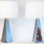 Pyramid Lamp Pair in Distressed Platinum