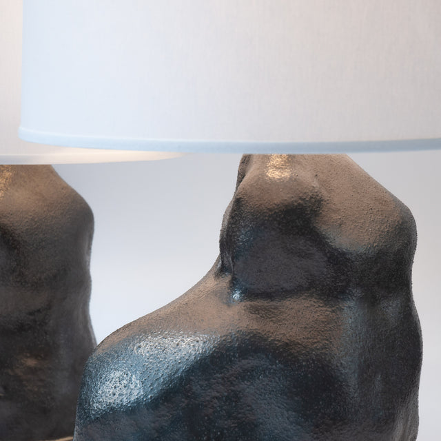 Metallic Black Amorphous Lamp Pair Detail 3